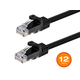 Monoprice Cat6 Ethernet Patch Cable - FLEXboot, Snagless RJ45, 550MHz, UTP, Pure Bare Copper, 24AWG, 12-Pack, 10ft, Black