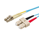 Monoprice Multi-Mode OM4 Fiber Optic Cable - LC-SC UL 2mm 50/125 OFNR Duplex Aqua 6m