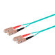Monoprice Multi-Mode OM4 Fiber Optic Cable - SC-SC UL 3mm 50/125 OFNR Duplex Aqua 8m