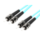 Monoprice Multi-Mode OM3 Fiber Optic Cable - ST-ST UL 3mm 50/125 OFNR Duplex Aqua 8m Monoprice Multi-Mode OM3 Fiber Optic Cable - ST-ST UL 3mm 50/125 OFNR Duplex Aqua 8m