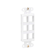 Eaton Tripp Lite Series Center Plate Insert, Decora Style - Vertical, 6 Ports, TAA - 6 x Total Number of Socket(s) - White - Acrylonitrile Butadiene Styrene (ABS) - TAA Compliant Eaton Tripp Lite Series Center Plate Insert, Decora Style - Vertical, 6 Ports, TAA - 6 x Total Number of Socket(s) - White - Acrylonitrile Butadiene Styrene (ABS) - TAA Compliant