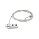 4XEM Laptop Combination Lock- 6FT - 6 ft Cable - Resettable - 4-digit - Patented T-bar/Combination Lock - Silver - Vinyl Coated Steel, Steel - For Notebook 4XEM Laptop Combination Lock- 6FT - 6 ft Cable - Resettable - 4-digit - Patented T-bar/Combination Lock - Silver - Vinyl Coated Steel, Steel - For Notebook