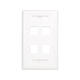 Eaton Tripp Lite Series 4-Port Keystone Faceplate, Single Gang, ID Labels, White, TAA - 4 x Socket(s) - 1-gang - White Eaton Tripp Lite Series 4-Port Keystone Faceplate, Single Gang, ID Labels, White, TAA - 4 x Socket(s) - 1-gang - White