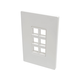 Eaton Tripp Lite Series 6-Port Keystone Single-Gang Faceplate, White, TAA - 6 x Total Number of Socket(s) - 1-gang - White - Polycarbonate Eaton Tripp Lite Series 6-Port Keystone Single-Gang Faceplate, White, TAA - 6 x Total Number of Socket(s) - 1-gang - White - Polycarbonate