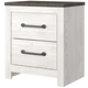 Gerridan Two Drawer Night Stand in White/Gray B1190-92 FedEx/UPS