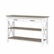 Emma Mason Signature North Ville Console Table with Drawers and Shelves in Pure White and Shiplap Gray FREE SHIPPING
