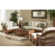 South Sea Bermuda 2pc Living Room Set with Upholstered Back in Pecan