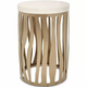 AICO La Rachelle Round Chair Side Table w/ Metal Base in Medium Champagne 9034226-822