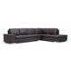 Baxton Studio Callidora  Leather-Leather Match Sofa Sectional in Dark Brown
