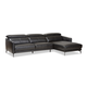 Baxton Studio Paige 2-Piece Sectional Sofa with Right Facing Chaise in Black 5359-Black-RFC