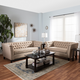 Baxton Studio Prima 2pc Living Room Set in Beige 829