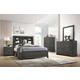 Acme Furniture Lantha 5pc Bookcase Panel  Bedroom Set in Grey Oak
