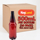 KegLand PET Beer Bottles | Plastic Reusable Bottles | Reusable Screw Caps Included | 16.9 oz | 500mL | Case of 24
