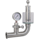 Tri-Clamp Spunding Valve | Integrated Pressure Gauge | Scaled Spunding Valve | Polycarbonate Liquid Cylinder | 2.2 BAR | 0-32 PSI | 1.5