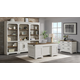 Intercon Drake 3pc Office Furniture Set in Rustic White and French Oak