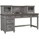 Aspenhome Caraway Single Ped Desk w/ Hutch in Aged Slate