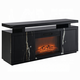 ACME Drisana TV Stand with Fireplace in Black Mirrored LV03868 ACME Drisana TV Stand with Fireplace in Black Mirrored LV03868