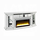 ACME Noralie TV Stand with Fireplace and LED in Mirrored and Faux Diamonds AC00517