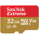 Extreme 32GB Micro SDHC A1 UHS-1 U3 Class 10 V30 Card, 100MB/s, 667x