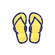 Artistry In Mosaics Flip Flops Blue Mosaic | 10" x 10" | FFLYELOS