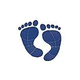 Artistry In Mosaics Footprint Blue Mosaic | Medium - 8" x 8" | FPRBLUOM