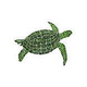 Ceramic Mosaic Sea Turtle Green | Large 27" x 35" Right Facing | STUGRERL