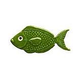 Ceramic Mosaic Green Reef Fish 4 inch | 101GR