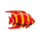 Ceramic Mosaic Red Angel Fish 12 in x 8 in | A56R