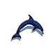 Ceramic Mosaic Blue Dolphin-A with Shadow | 22" x 15" | BD42-21/SH