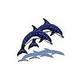 Ceramic Mosaic Double Dolphin with Shadow | 44" x 40" | BD42-D/SH