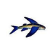 Ceramic Mosaic Flying Fish-C | 12" x 7" | FF47