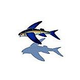 Ceramic Mosaic Flying Fish-C Reverse with Shadow | 12" x 12" | FF47R/SH