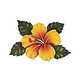 Ceramic Mosaic Hibiscus Single Flower Yellow 7"x7" | SHF75Y
