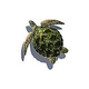 Porcelain Mosaic Sea Turtle Green | 10" x 12"  with Shadow | PORC-GT3-10/SH