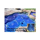 Solar Sun Rings Solar Blanket | Plain Blue Pattern | 5' Diameter with Water Anchors | SSRA-101