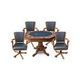 Hathaway Oak 3-In-1 Poker Table with 4 Arm Chairs | Dark Oak Finish | NG2351 BG2351
