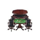 Hathaway Kingston Walnut 3-In-1 Poker Table with 4 Arm Chairs | Walnut Finish | NG2366 BG2366