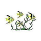 Porcelain Mosaic Reef Accent Fish Group in Seagrass | 31" x 50" | FGSYELLM