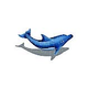 Artistry In Mosaics Dolphin Right with Shadow Mosaic | Small - 17" x 30" | DSHBLURS