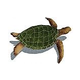 Artistry In Mosaics Sea Turtle Natural with Shadow Mosaic | Large - 24" x 33" | SESNATRL