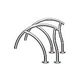 Inter-Fab Designer Series Deck Top Mounted Economy Grab Rail Flanged Pair | 1.90" x .065" Thickness Powder Coated Hammertone Gray | DR-G3DE065-FL-6
