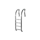 Inter-Fab Designer Series Deck Top Mounted 4 Step Ladder Flanged With Sure-Step Treads | 1.90" x .065" Thickness Powder Coated Light Gray | DR-L4065S-FL-9