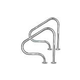 Inter-Fab Deck Top Mounted G3D Figure 4 Grab Rail Flanged Pair | 1.90"? x .049"? Thickness Thermo Plastic Coated White | G3D049-FL-TPC-W