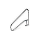 Inter-Fab Deck Top Mounted D4D 4 Bend Braced Flanged Stair Rail | 1.90" x .049" Thickness Thermo Plastic Coated Gray | D4BD049-FL-TPC-G