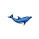 Artistry In Mosaics Dolphin Right Mosaic | Small - 15" x 30" | Blue | DOLBLURS