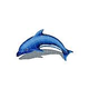 Artistry In Mosaics Dolphin Left with Shadow Mosaic | Small - 19" x 30" | DSHBLULS