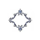 Artistry In Mosaics Monogram Medallion Mosaic | Blue - 56" x 60" | MMOBLUL
