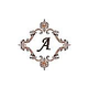 Artistry In Mosaics Monogram Medallion Personalized Mosaic | Brown - 56" x 60" | MMOBROL-P