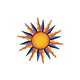Artistry In Mosaics Sun Medallion Mosaic | Orange - 48" x 46" | SMEORAL