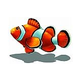 Custom Mosaic Clown Fish with Shadow 8" x 6" | PORC-CL58-5/SH